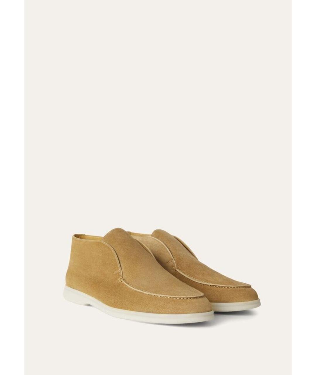 LORO PIANA Бежевые замшевые лоферы, фото 6