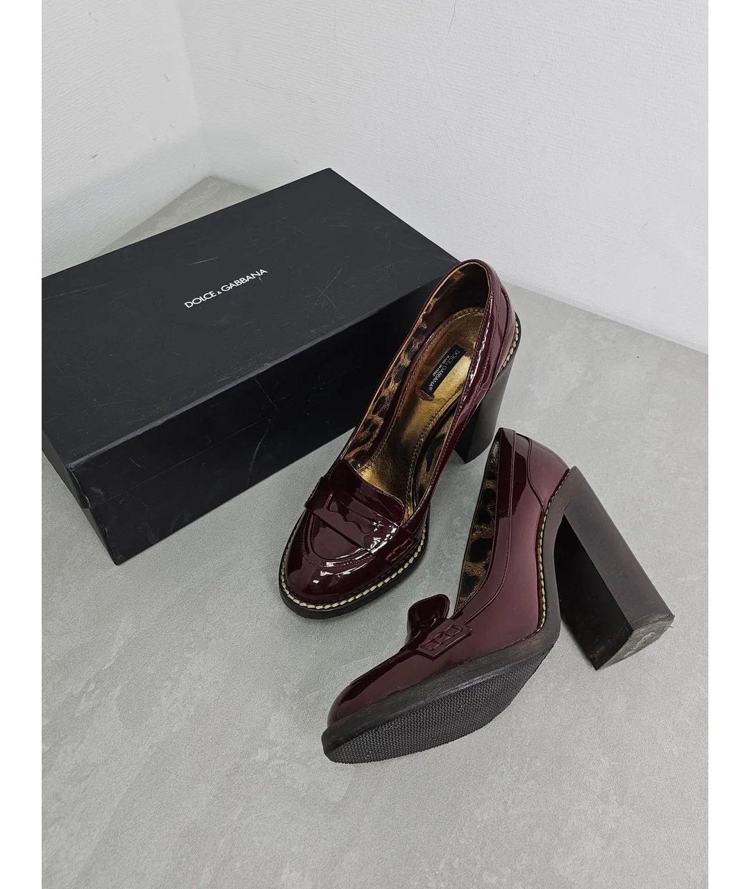 DOLCE&GABBANA Бордовые туфли из лакированной кожи, фото 6