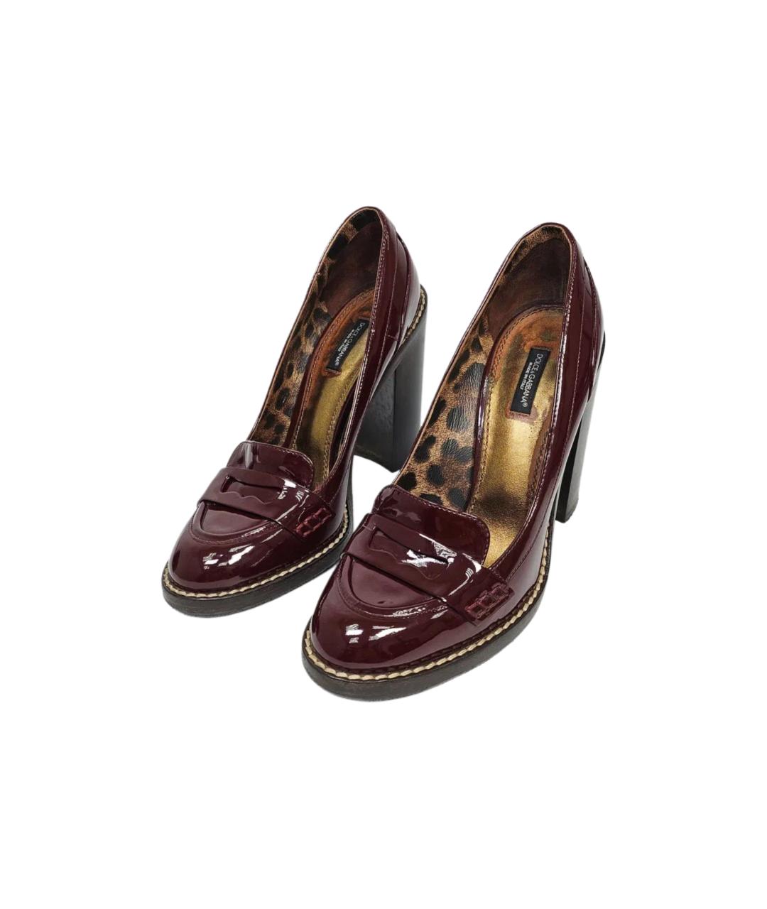 DOLCE&GABBANA Бордовые туфли из лакированной кожи, фото 3