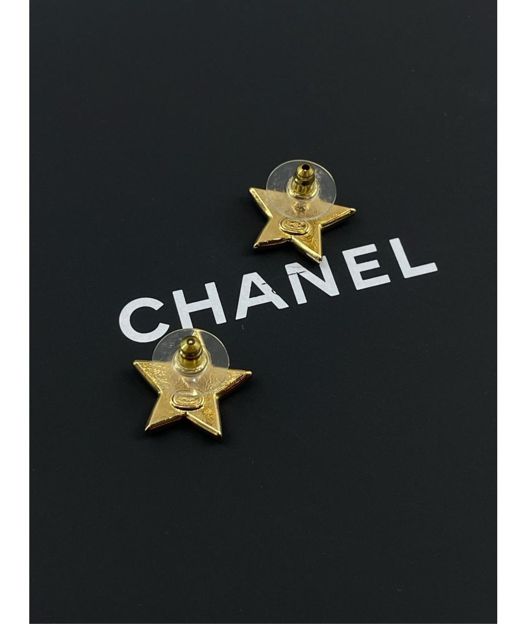 CHANEL Золотые металлические серьги, фото 3