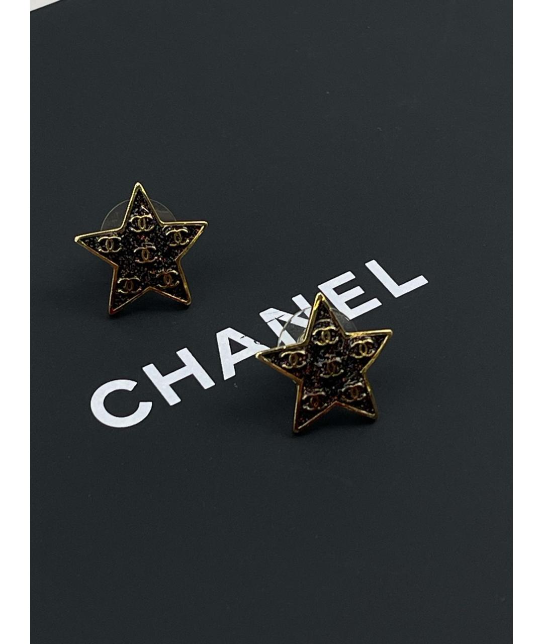 CHANEL Золотые металлические серьги, фото 2