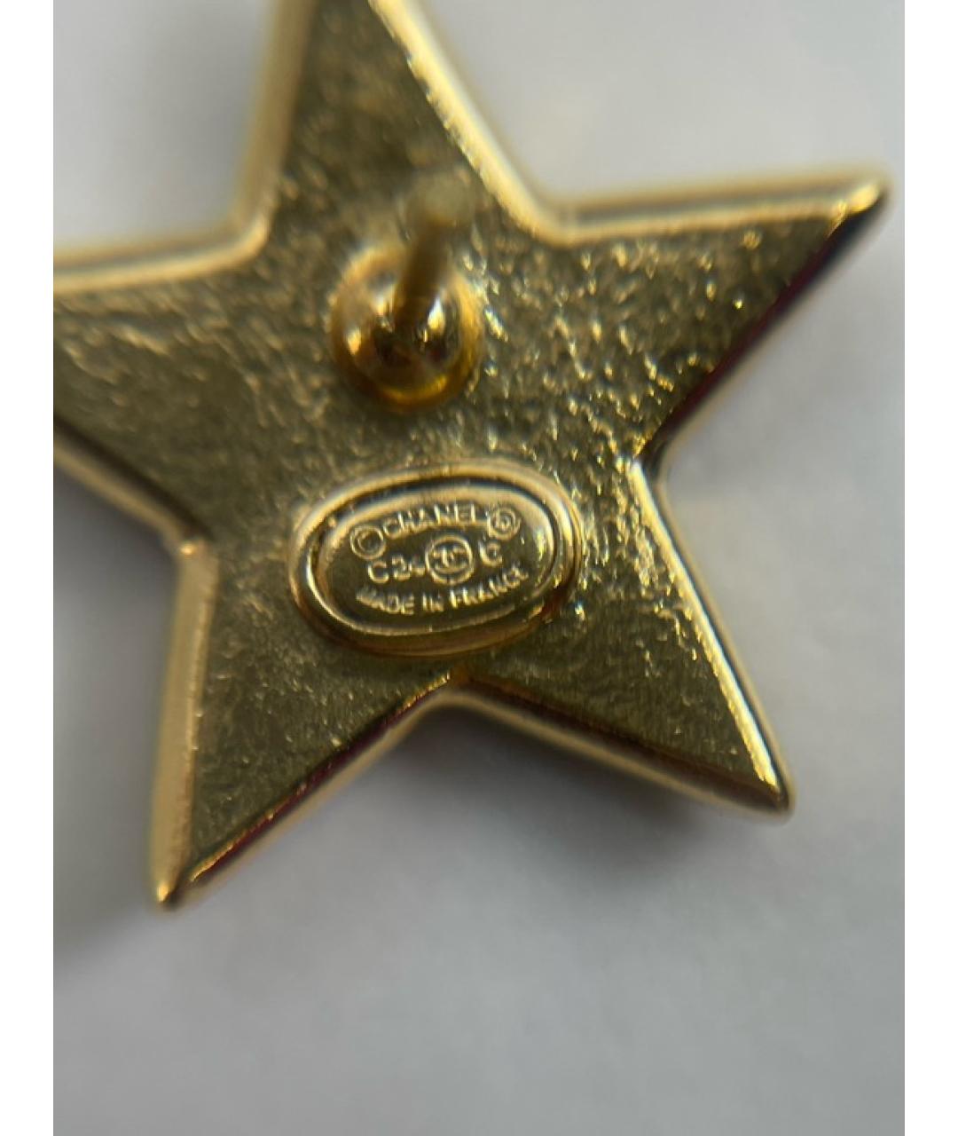 CHANEL Золотые металлические серьги, фото 4