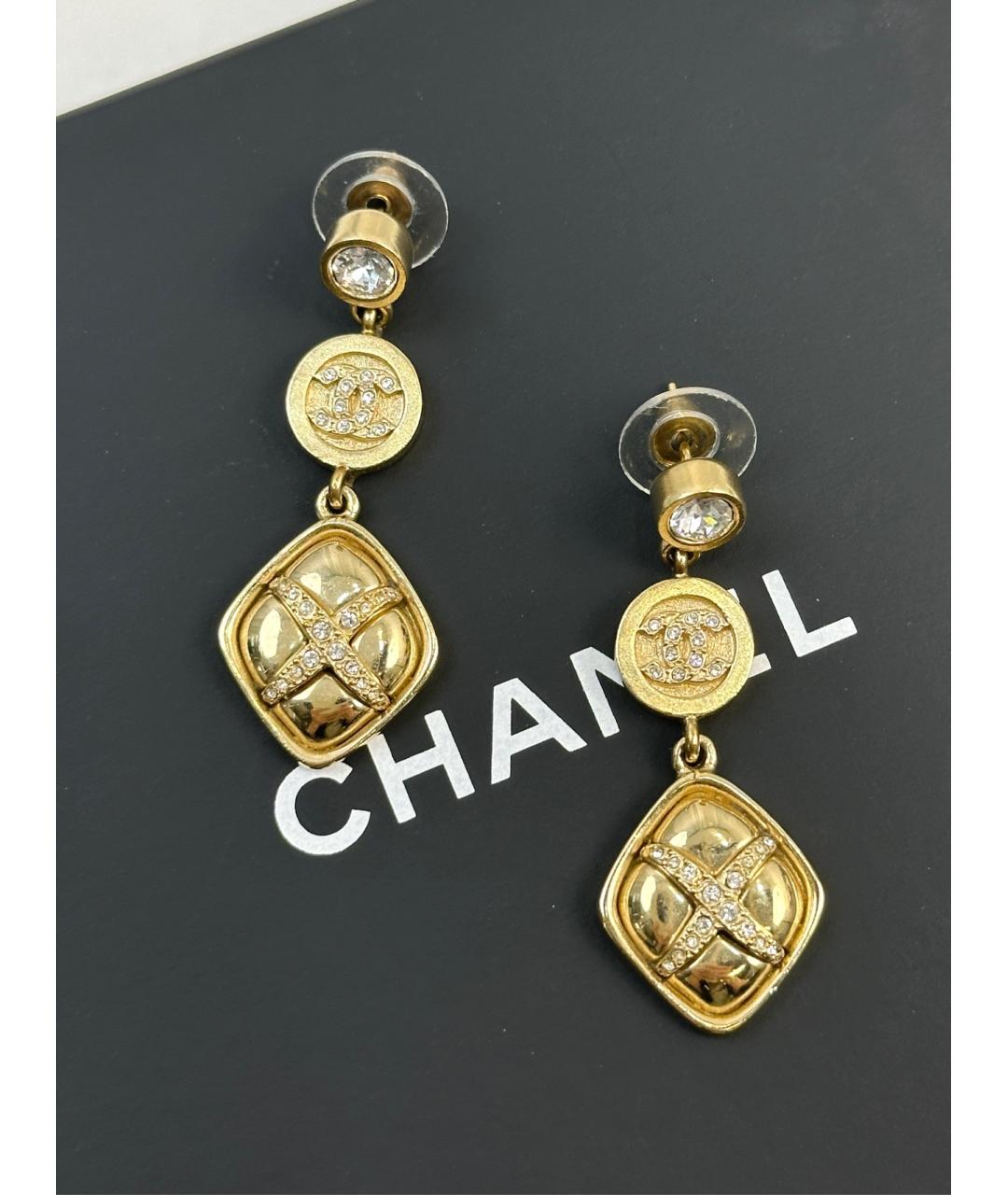 CHANEL Золотые металлические серьги, фото 3