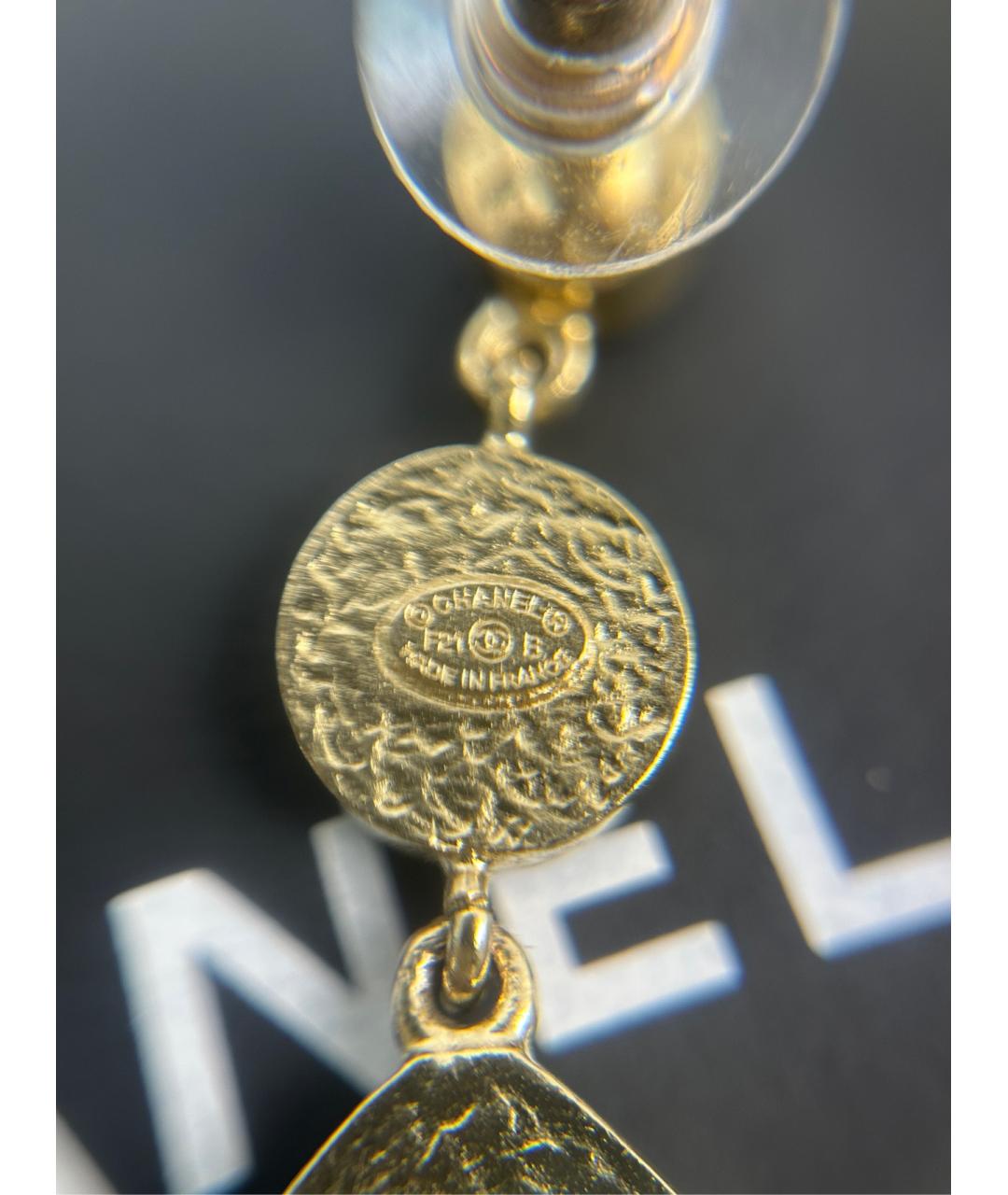 CHANEL Золотые металлические серьги, фото 4