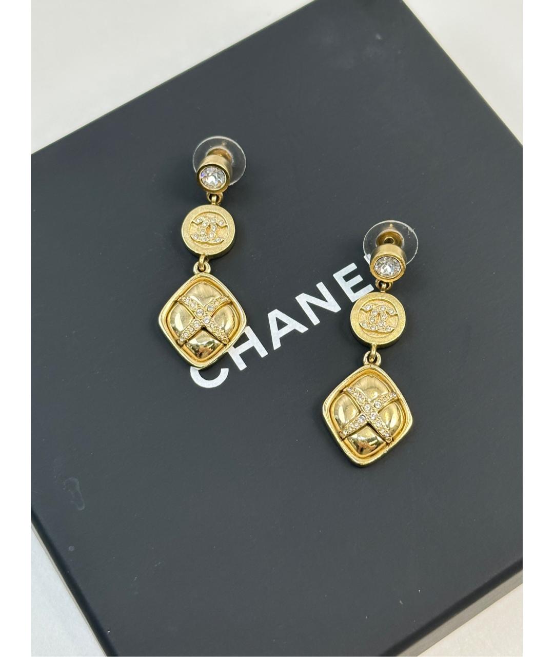 CHANEL Золотые металлические серьги, фото 5