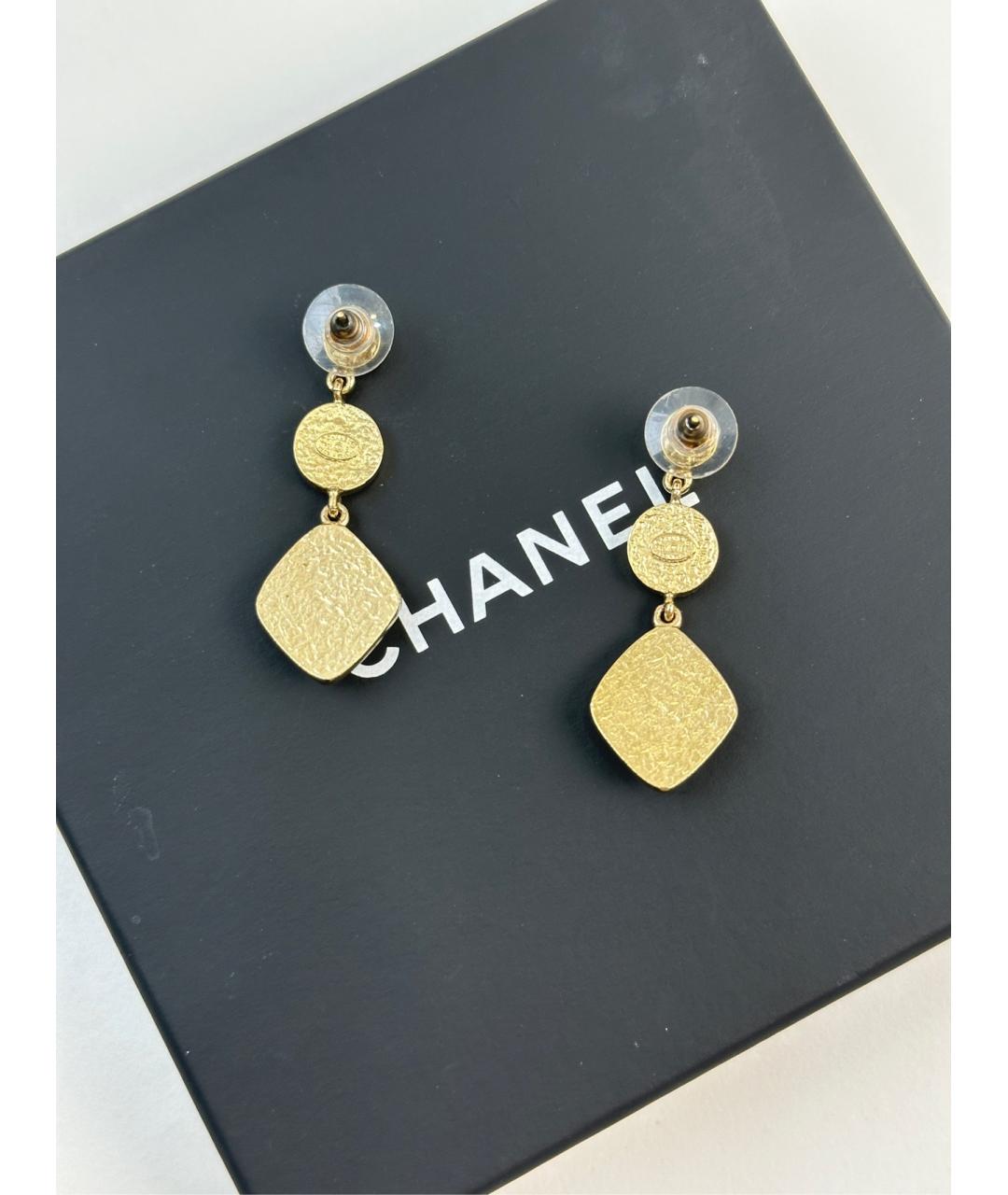 CHANEL Золотые металлические серьги, фото 2