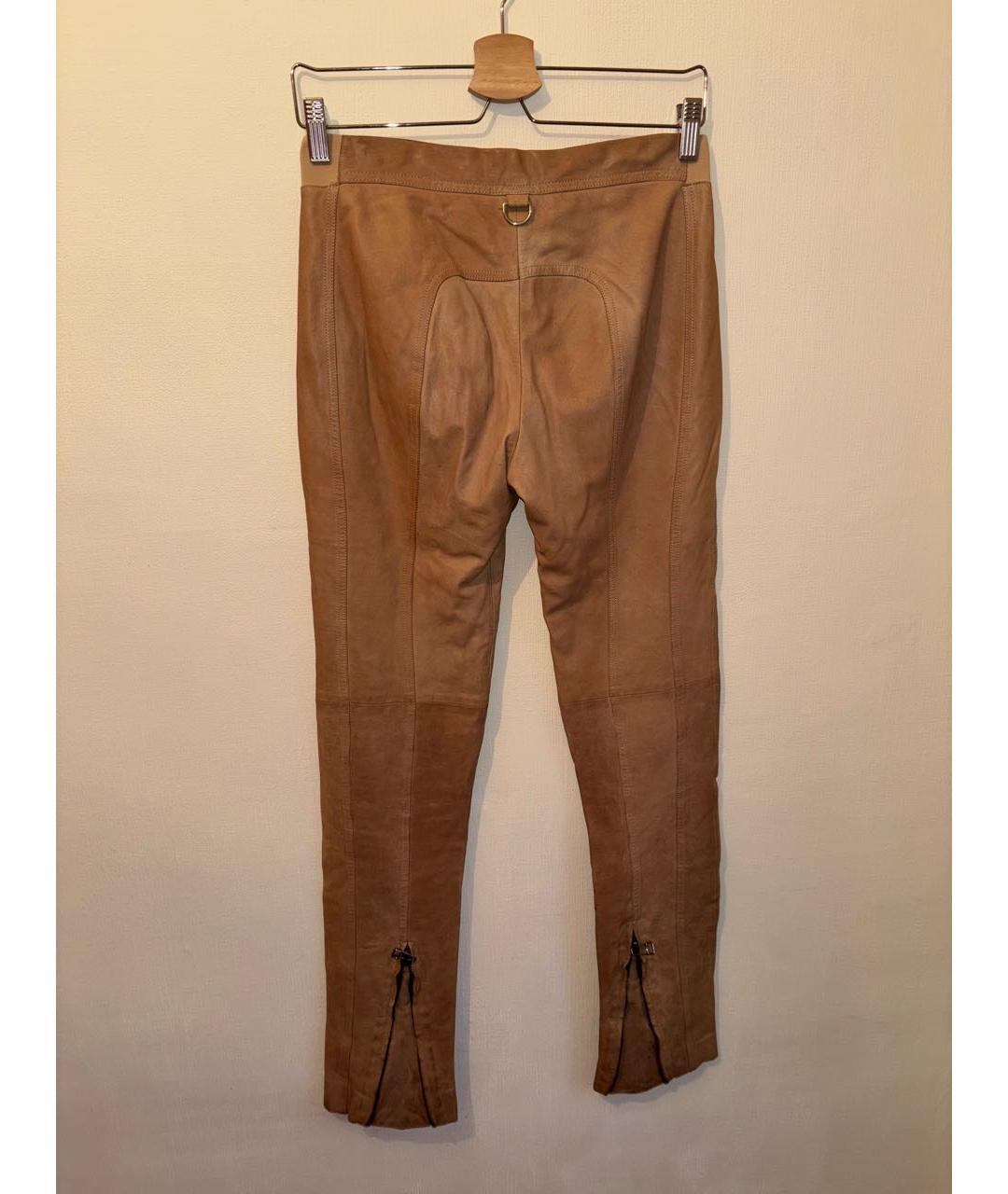 IRFE Золотые кожаные брюки узкие, фото 2