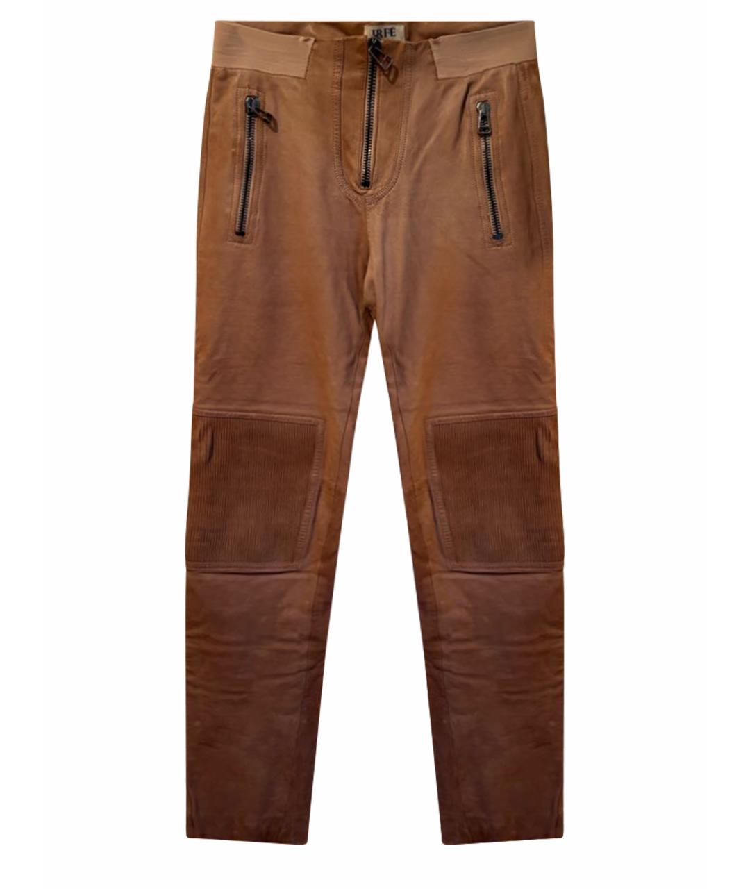 IRFE Золотые кожаные брюки узкие, фото 1