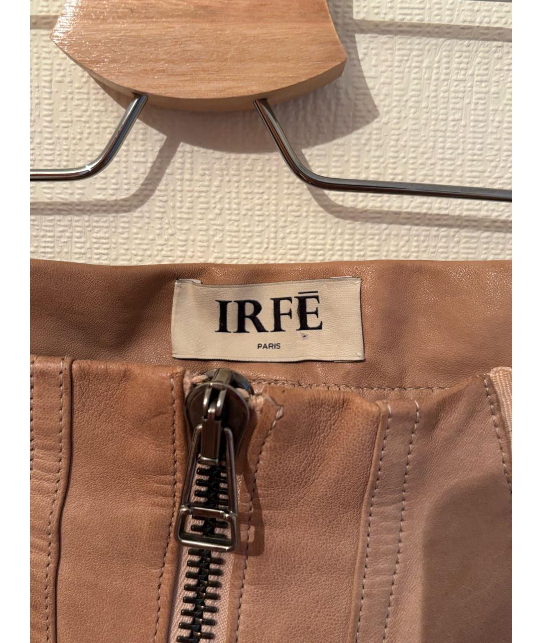 IRFE Золотые кожаные брюки узкие, фото 3