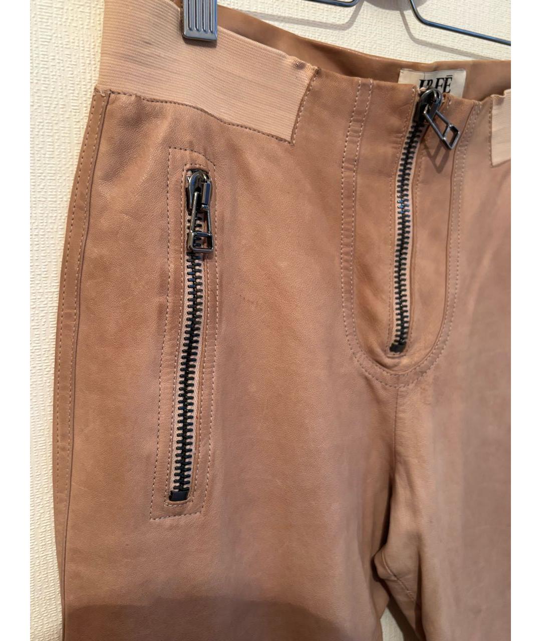 IRFE Золотые кожаные брюки узкие, фото 4