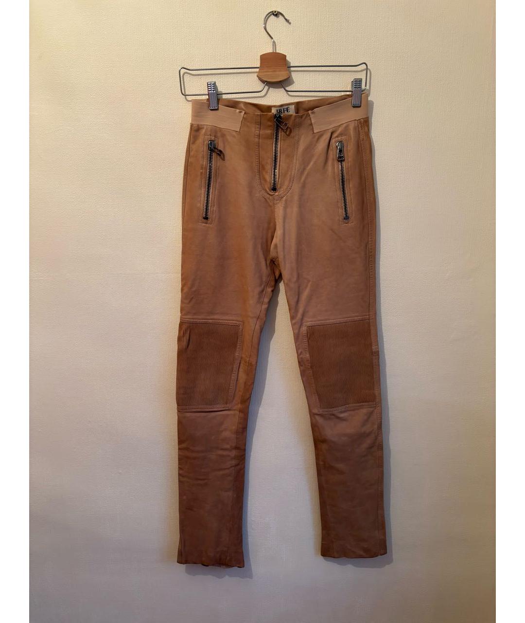 IRFE Золотые кожаные брюки узкие, фото 9