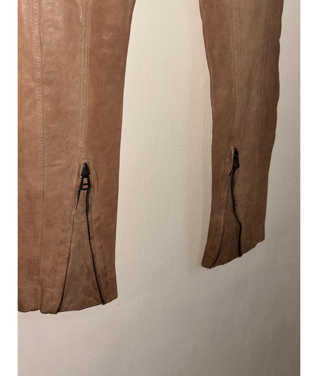 IRFE Золотые кожаные брюки узкие, фото 6