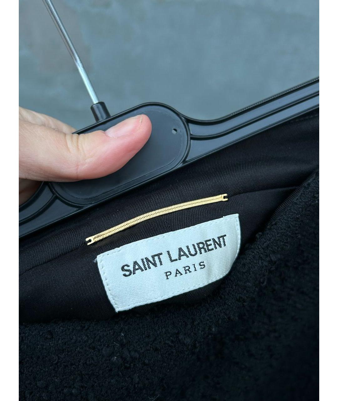 SAINT LAURENT Черная хлопковая юбка мини, фото 2