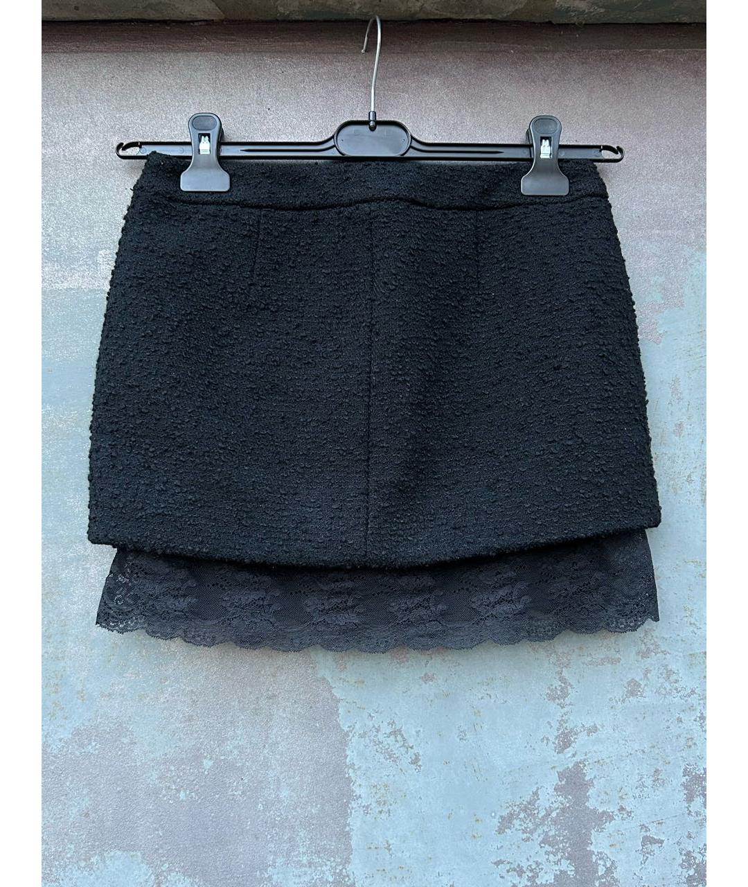 SAINT LAURENT Черная хлопковая юбка мини, фото 7