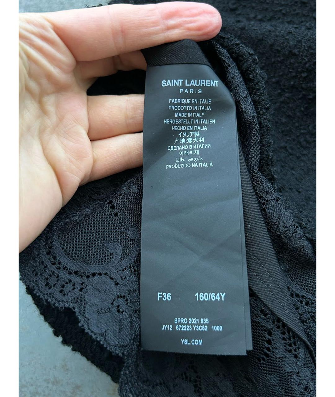 SAINT LAURENT Черная хлопковая юбка мини, фото 8