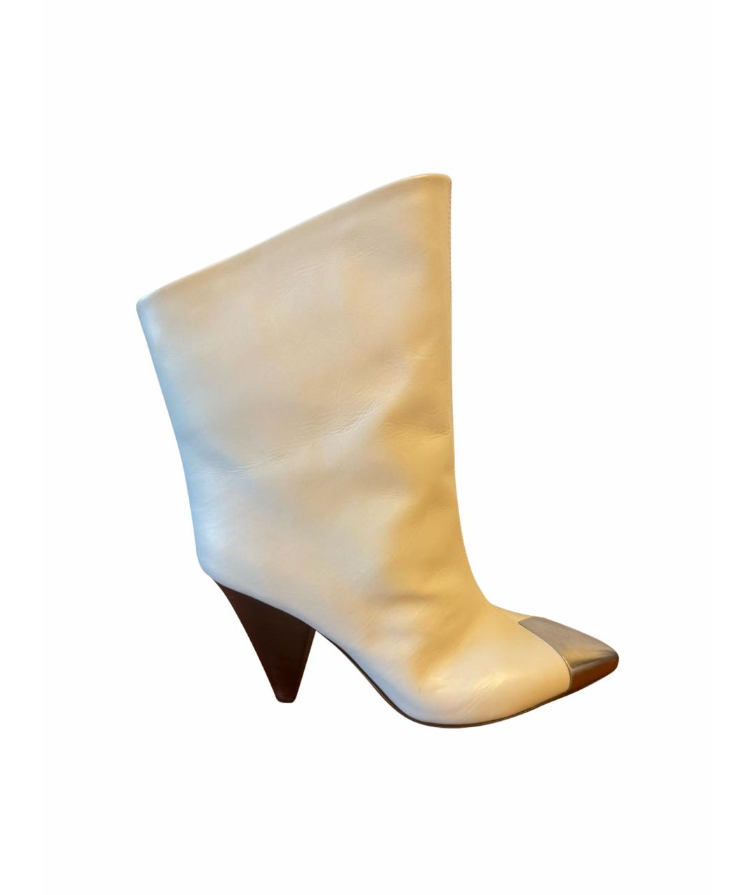 ISABEL MARANT Белые кожаные ботильоны, фото 1