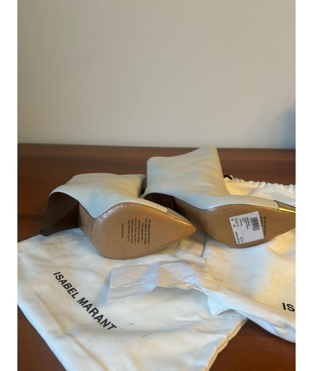 ISABEL MARANT Белые кожаные ботильоны, фото 4