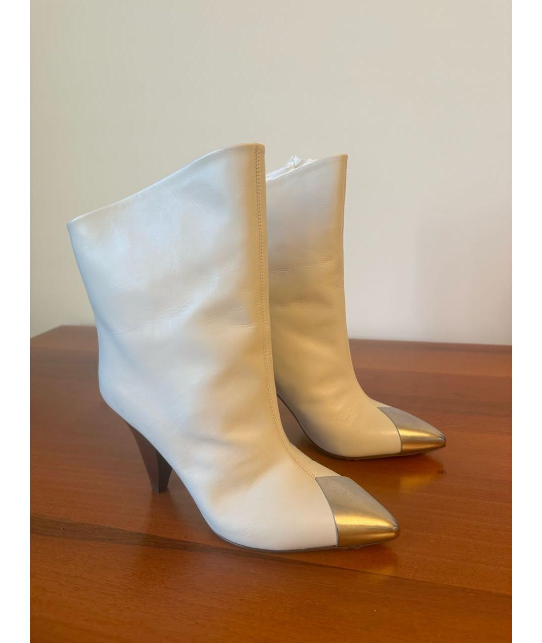 ISABEL MARANT Белые кожаные ботильоны, фото 6