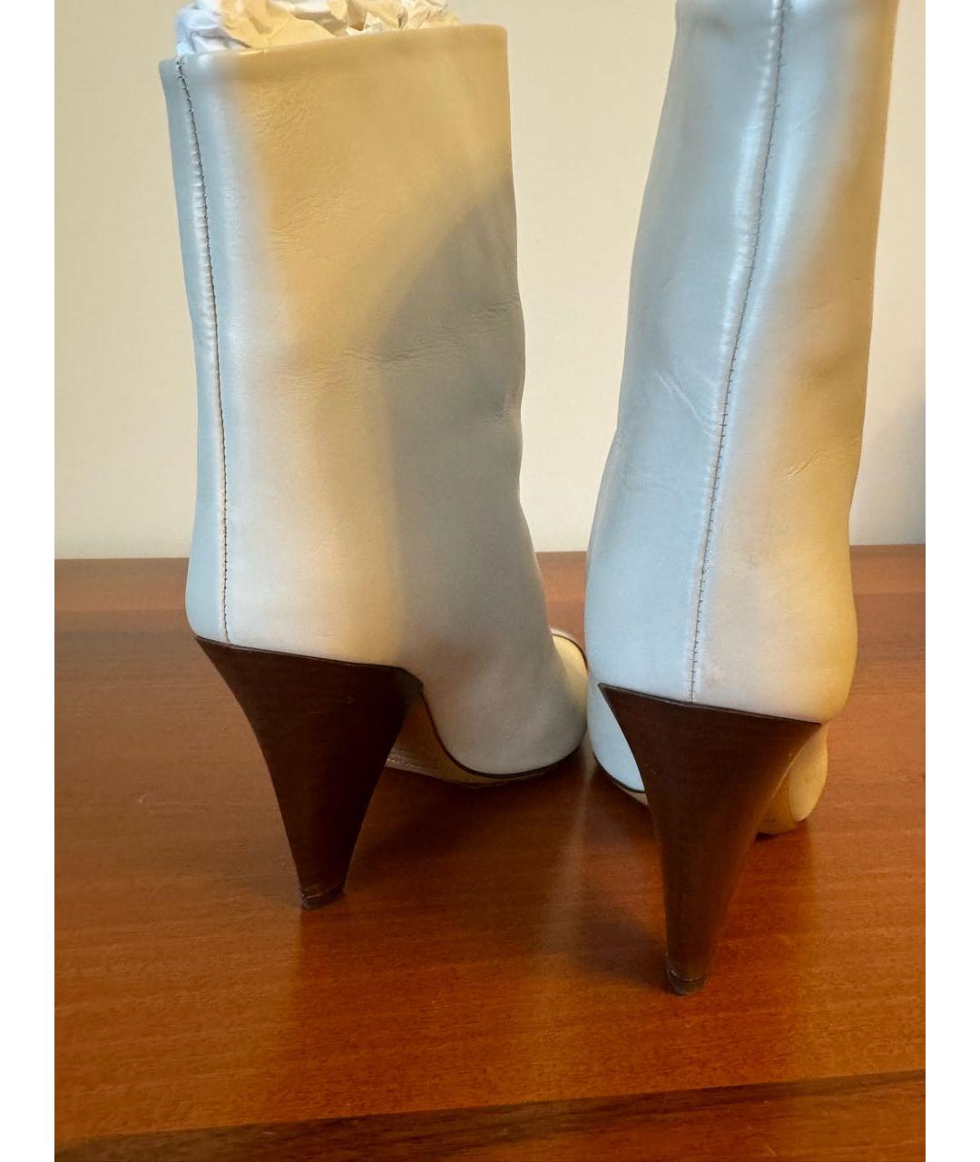 ISABEL MARANT Белые кожаные ботильоны, фото 3