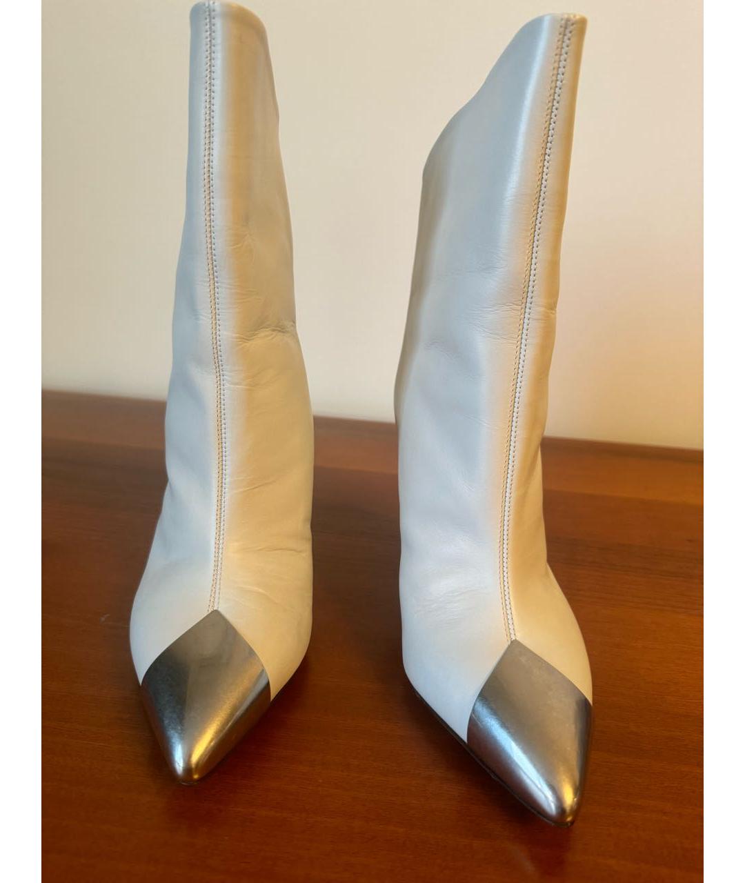 ISABEL MARANT Белые кожаные ботильоны, фото 2