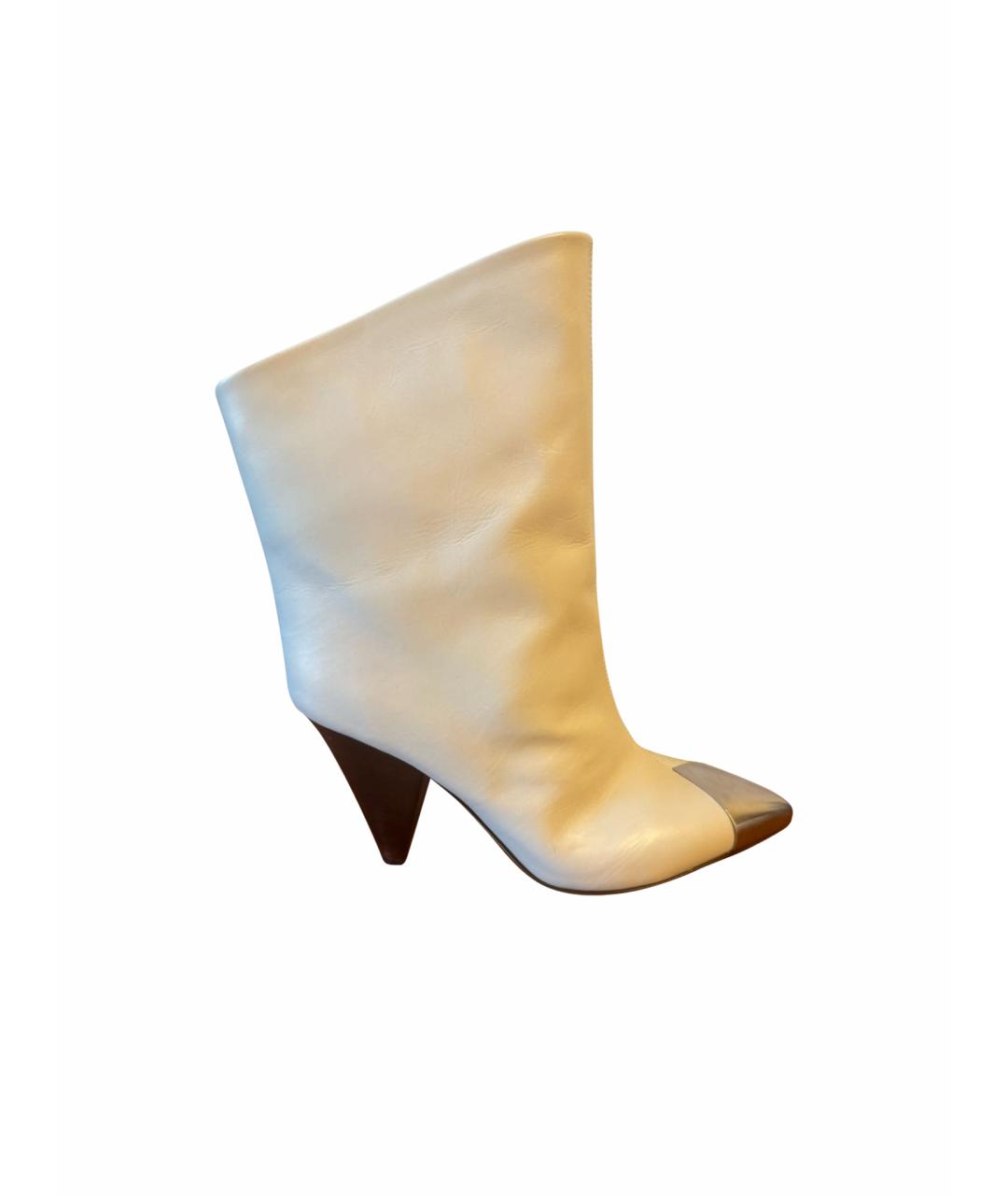 ISABEL MARANT Белые кожаные ботильоны, фото 8