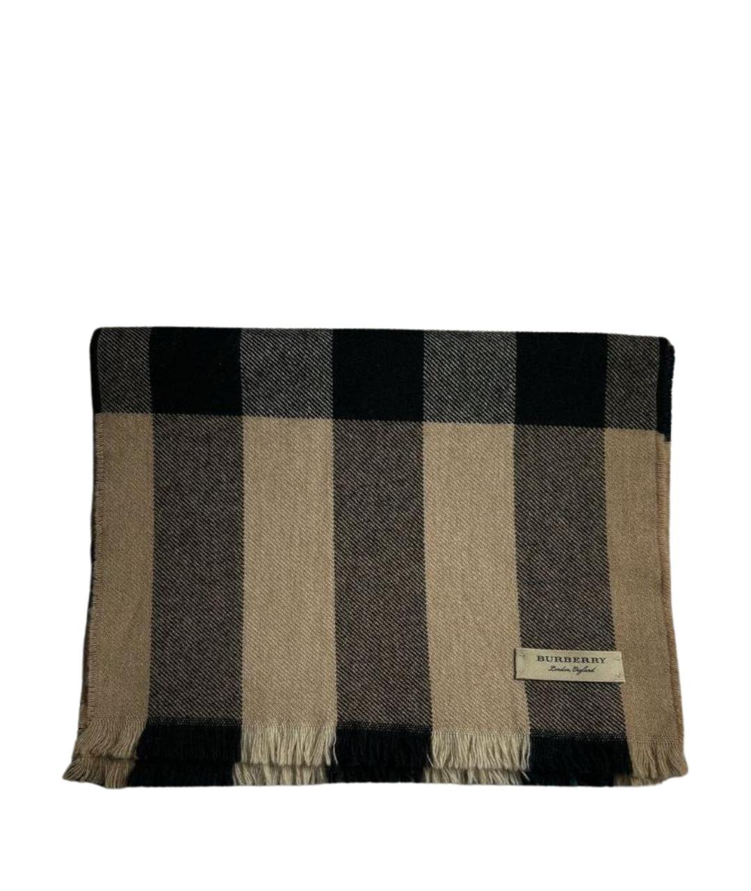 BURBERRY Коричневый кашемировый шарф, фото 1