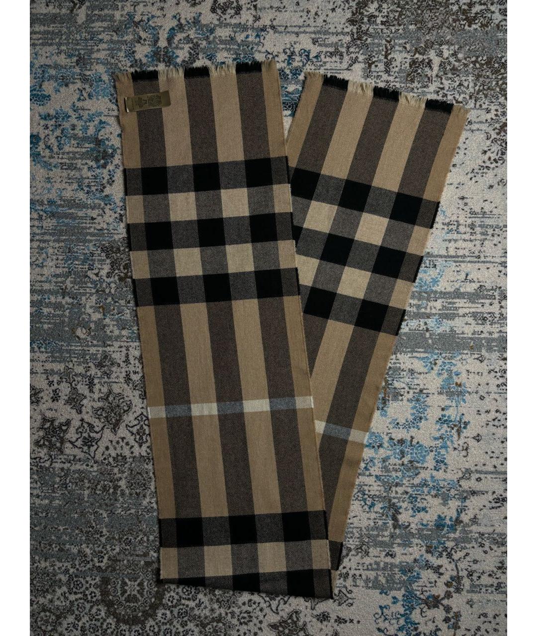 BURBERRY Коричневый кашемировый шарф, фото 6