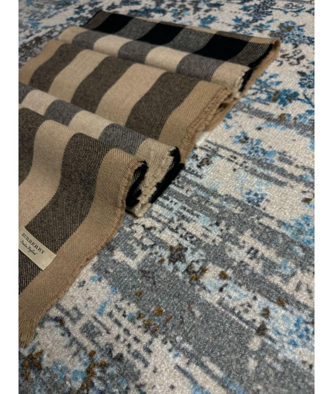 BURBERRY Коричневый кашемировый шарф, фото 4