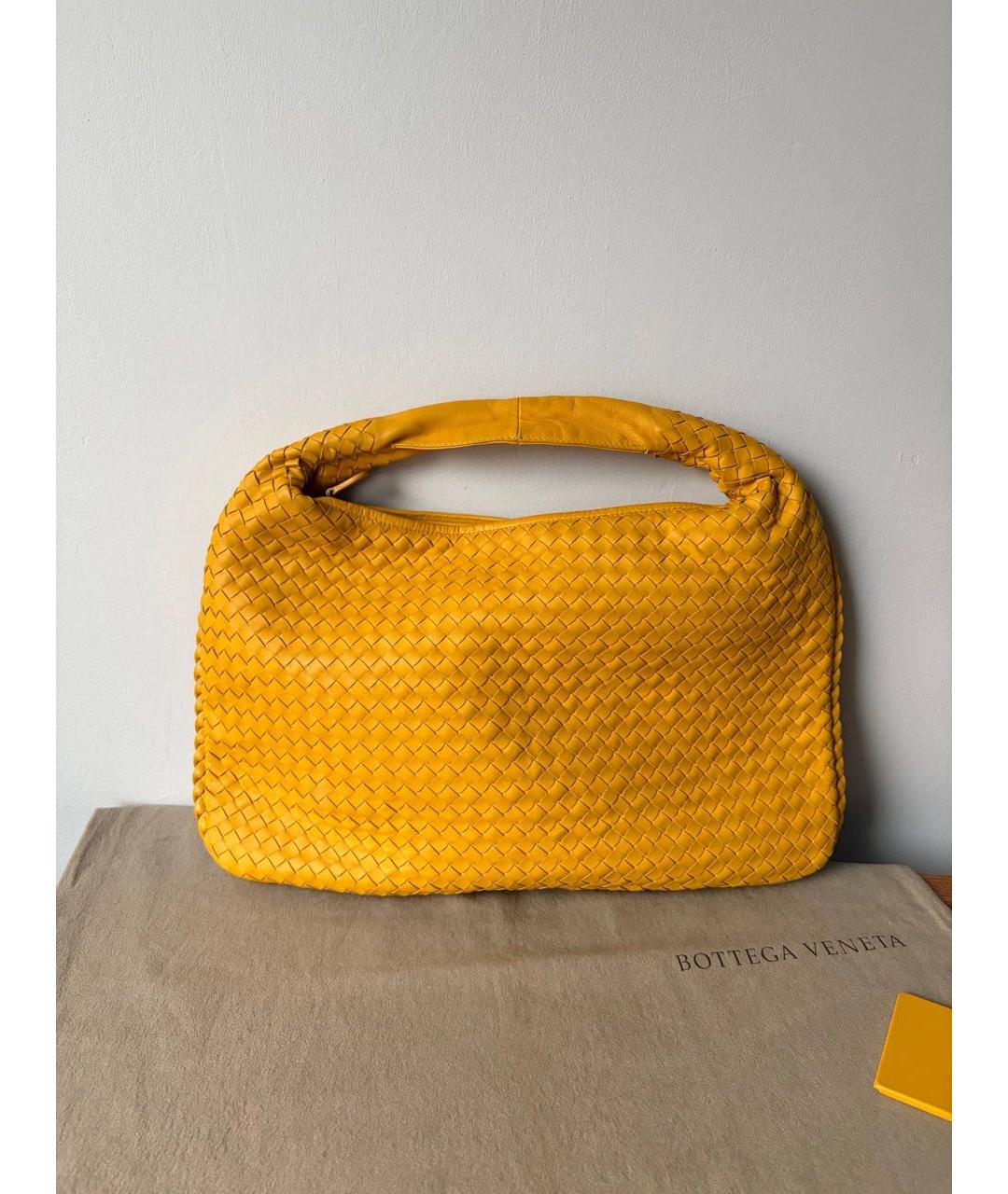 BOTTEGA VENETA Желтая кожаная сумка через плечо, фото 4
