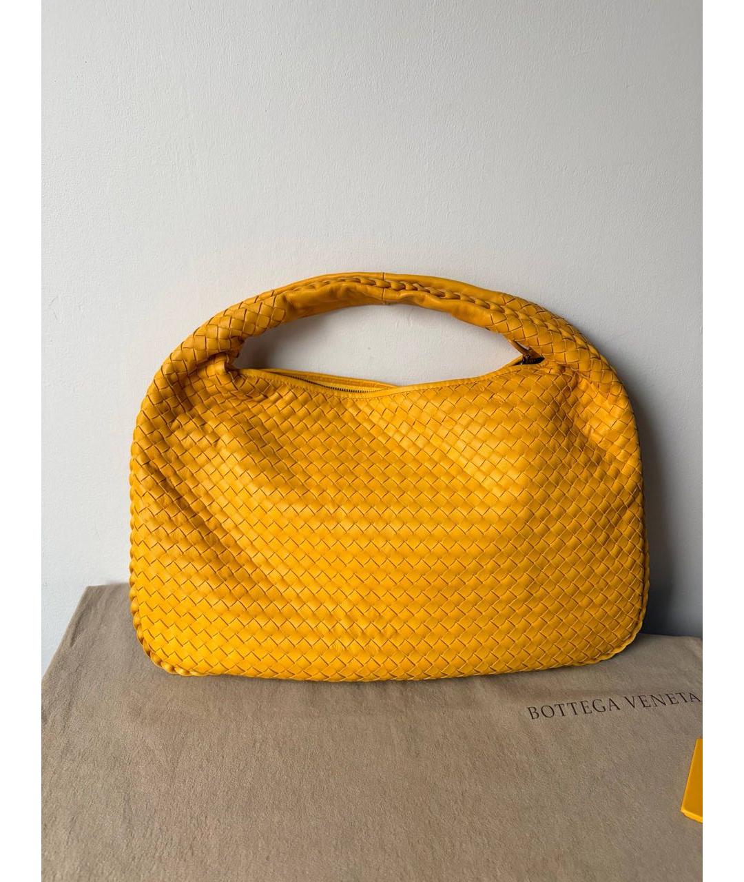 BOTTEGA VENETA Желтая кожаная сумка через плечо, фото 3