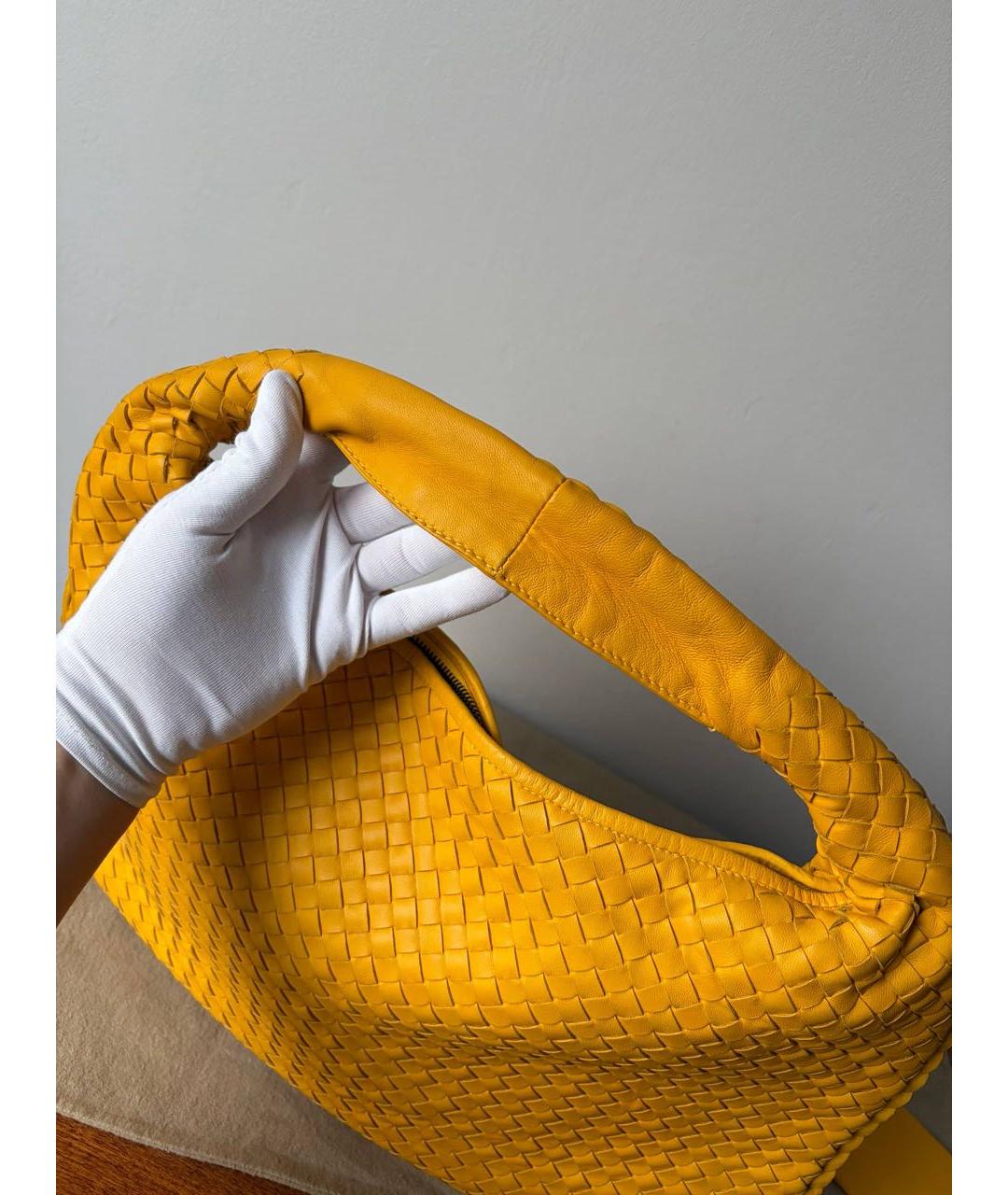 BOTTEGA VENETA Желтая кожаная сумка через плечо, фото 8