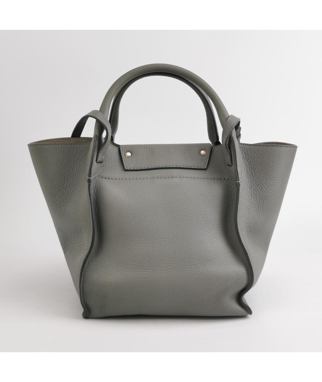 CELINE Бежевая кожаная сумка с короткими ручками, фото 2