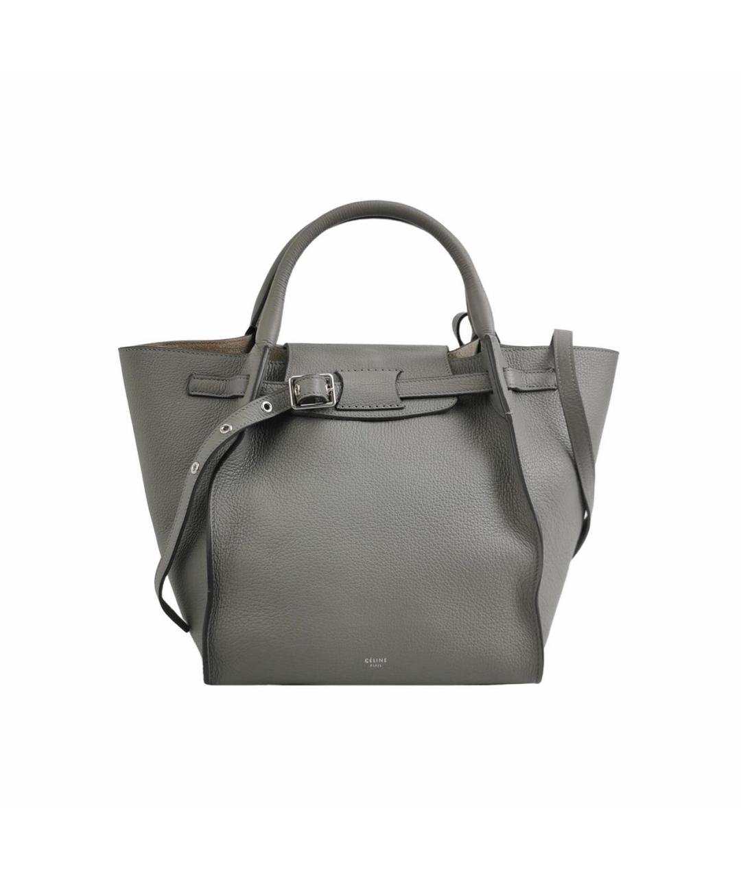 CELINE Бежевая кожаная сумка с короткими ручками, фото 9