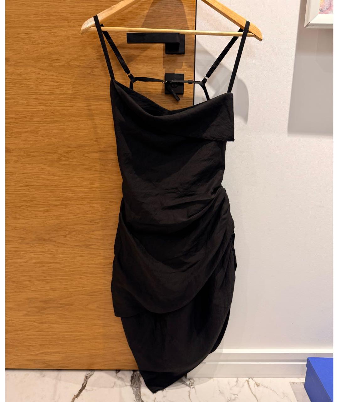 JACQUEMUS Черное вискозное коктейльное платье, фото 3