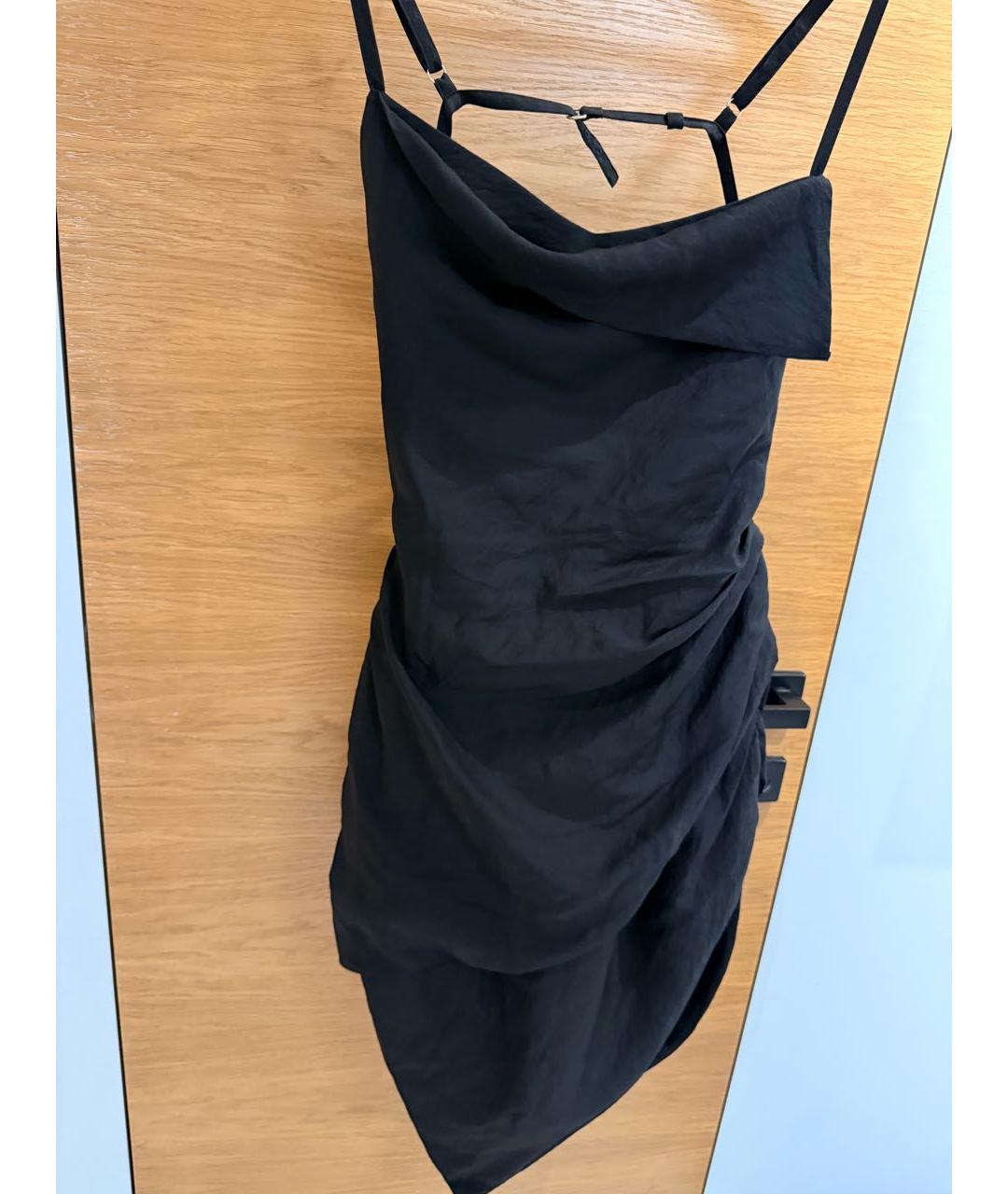 JACQUEMUS Черное вискозное коктейльное платье, фото 6