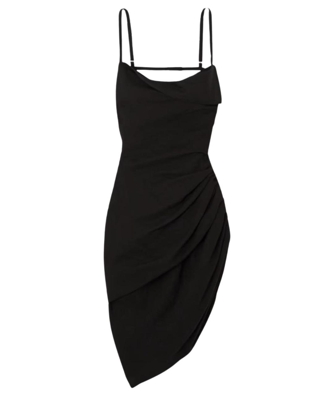 JACQUEMUS Черное вискозное коктейльное платье, фото 1