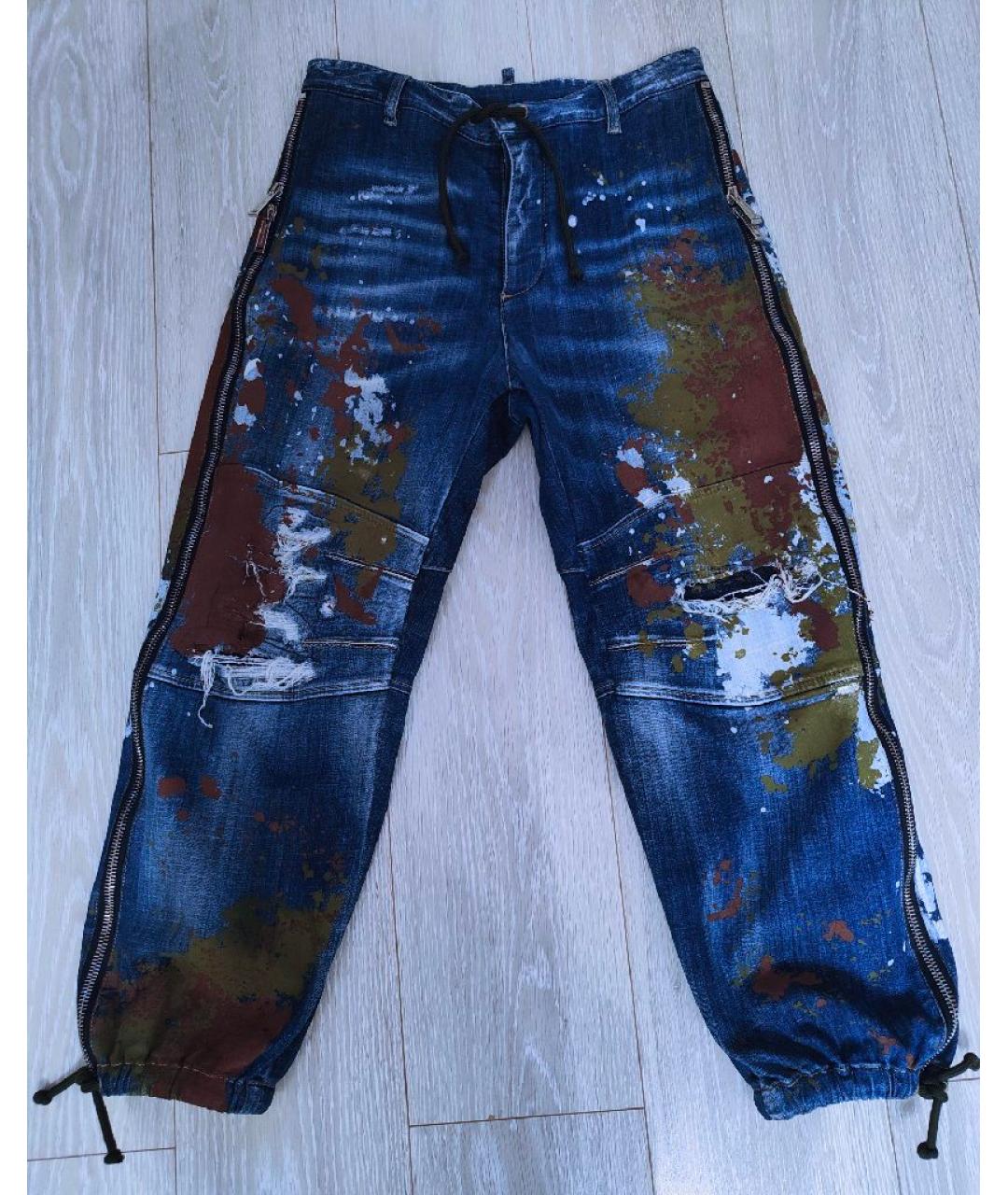 DSQUARED2 Синие хлопковые джинсы клеш, фото 9