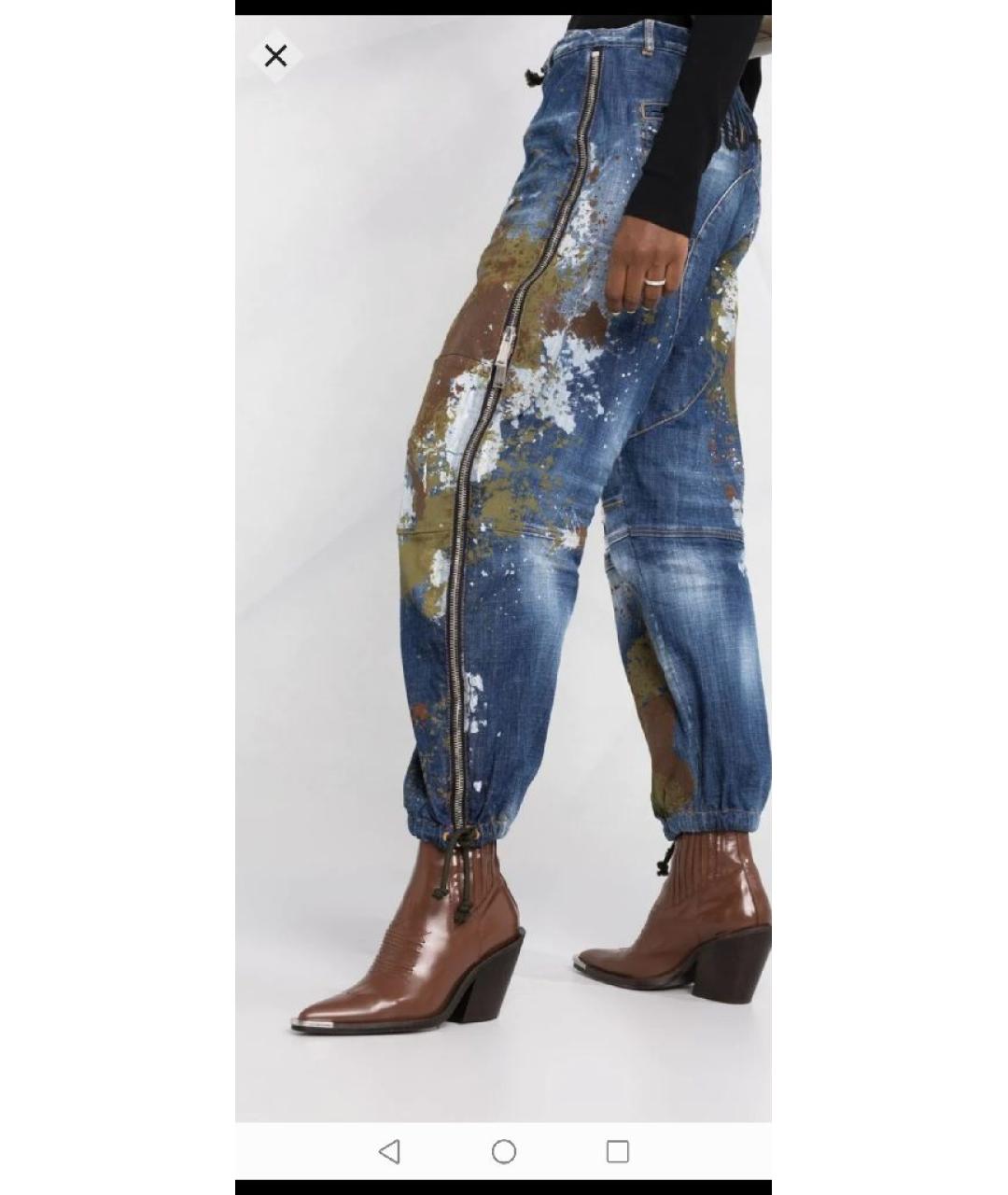 DSQUARED2 Синие хлопковые джинсы клеш, фото 7