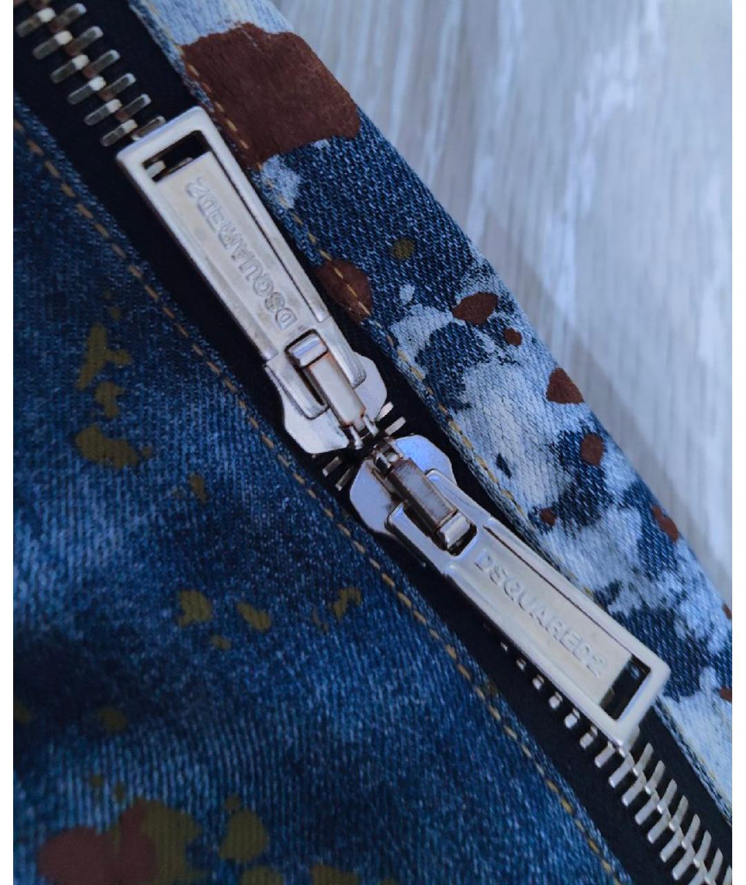 DSQUARED2 Синие хлопковые джинсы клеш, фото 5