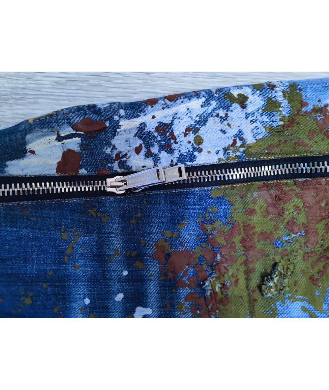 DSQUARED2 Синие хлопковые джинсы клеш, фото 3