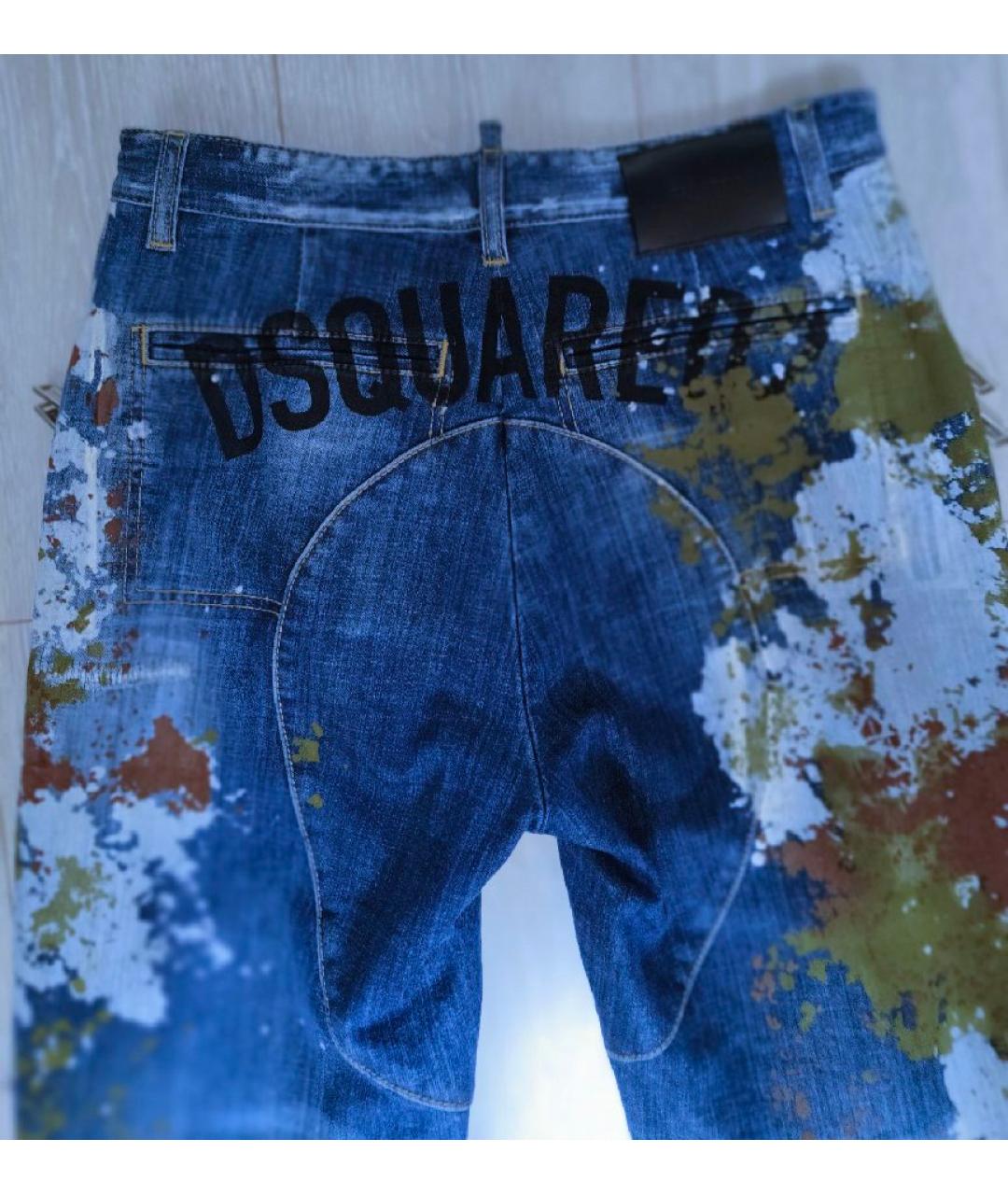 DSQUARED2 Синие хлопковые джинсы клеш, фото 8