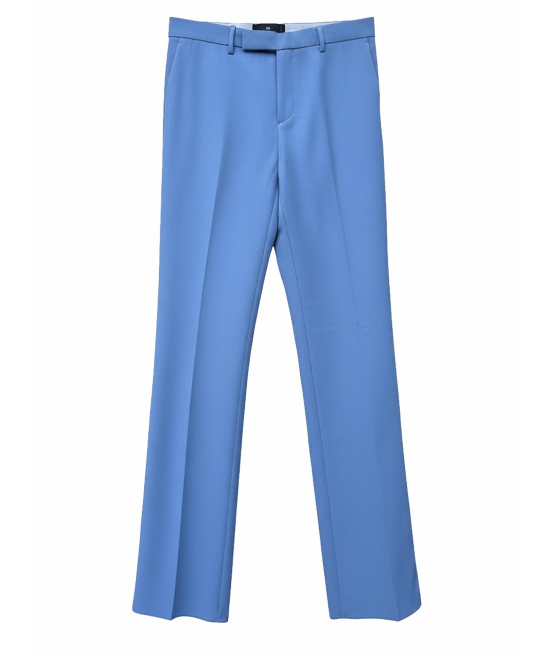 ETRO Голубые шелковые прямые брюки, фото 1