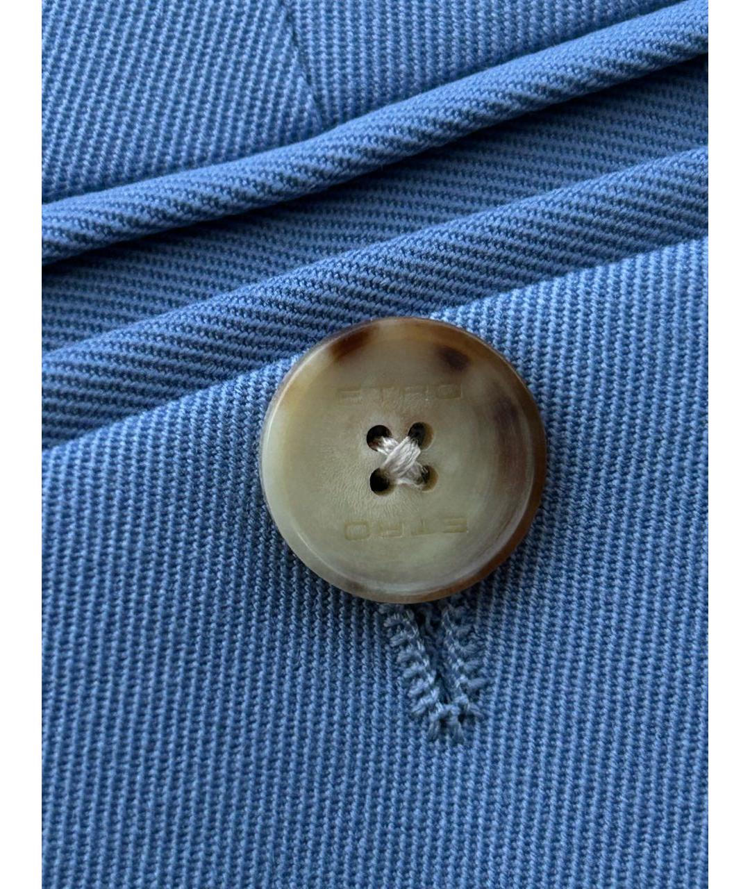 ETRO Голубые шелковые прямые брюки, фото 6