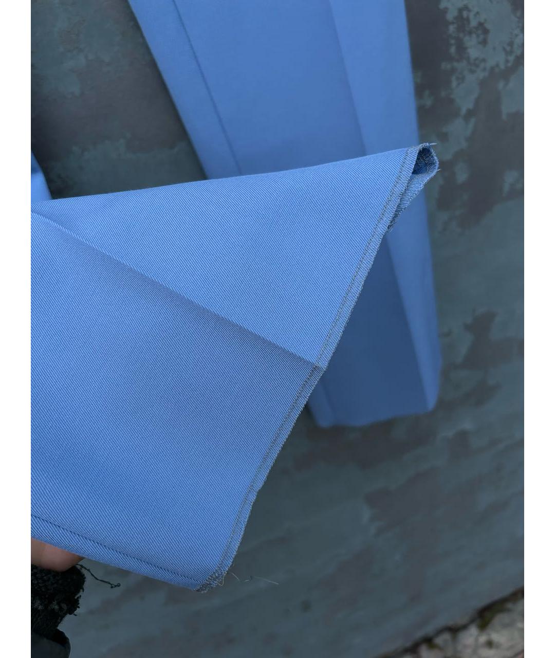 ETRO Голубые шелковые прямые брюки, фото 5