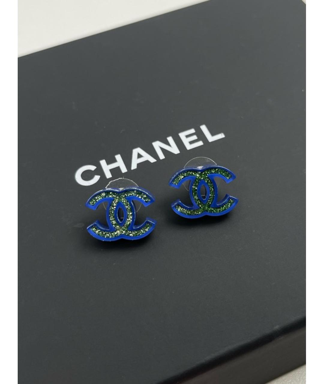 CHANEL Синие серьги, фото 5