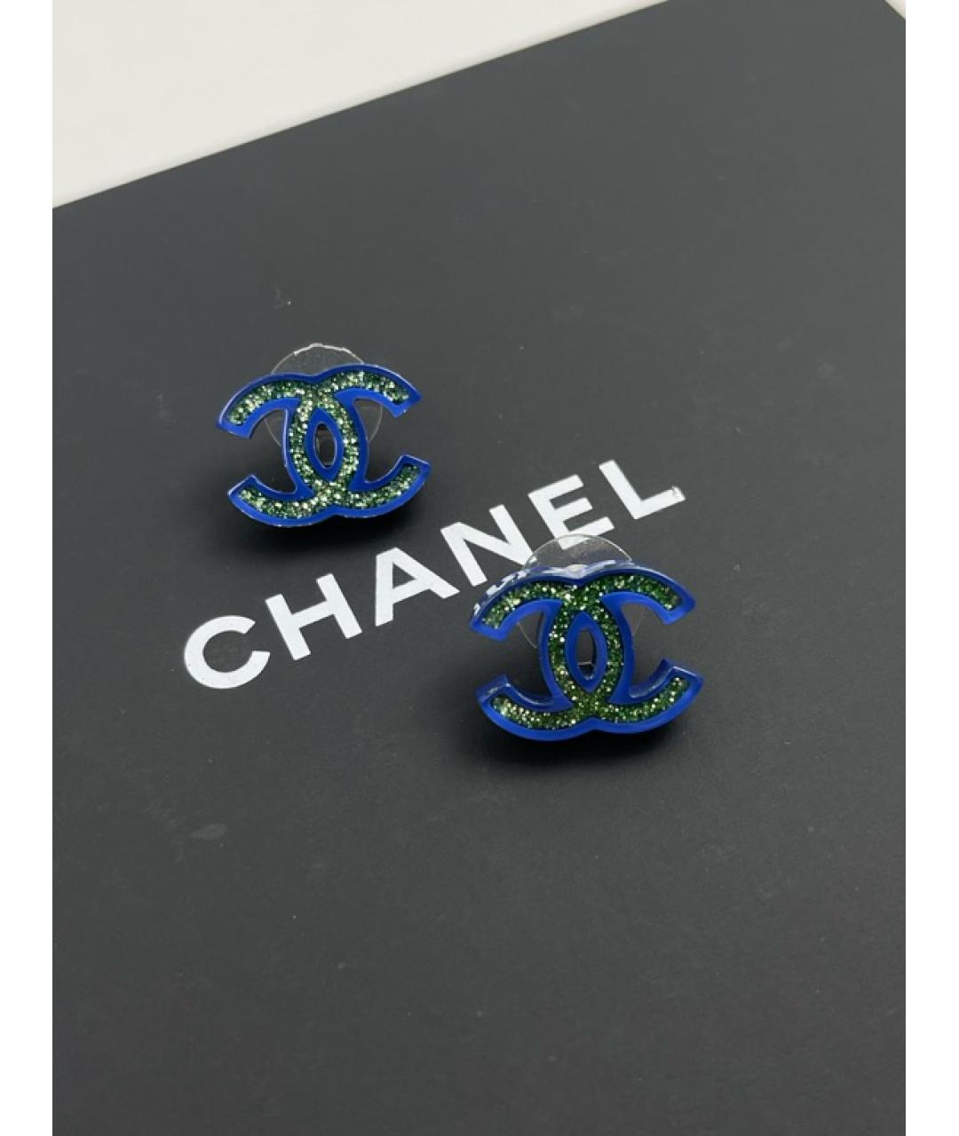 CHANEL Синие серьги, фото 2