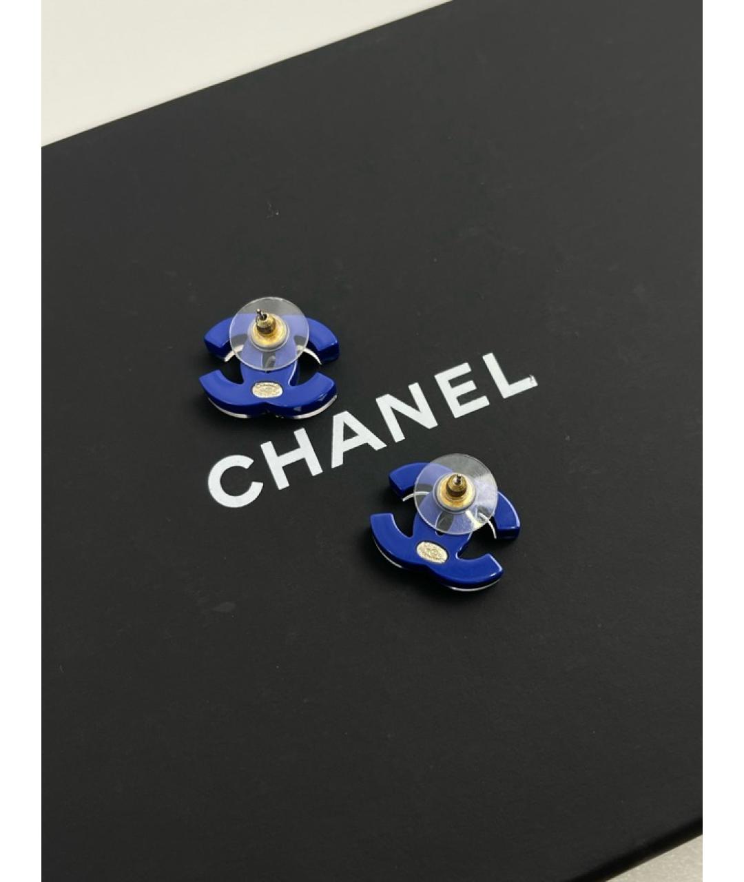 CHANEL Синие серьги, фото 3