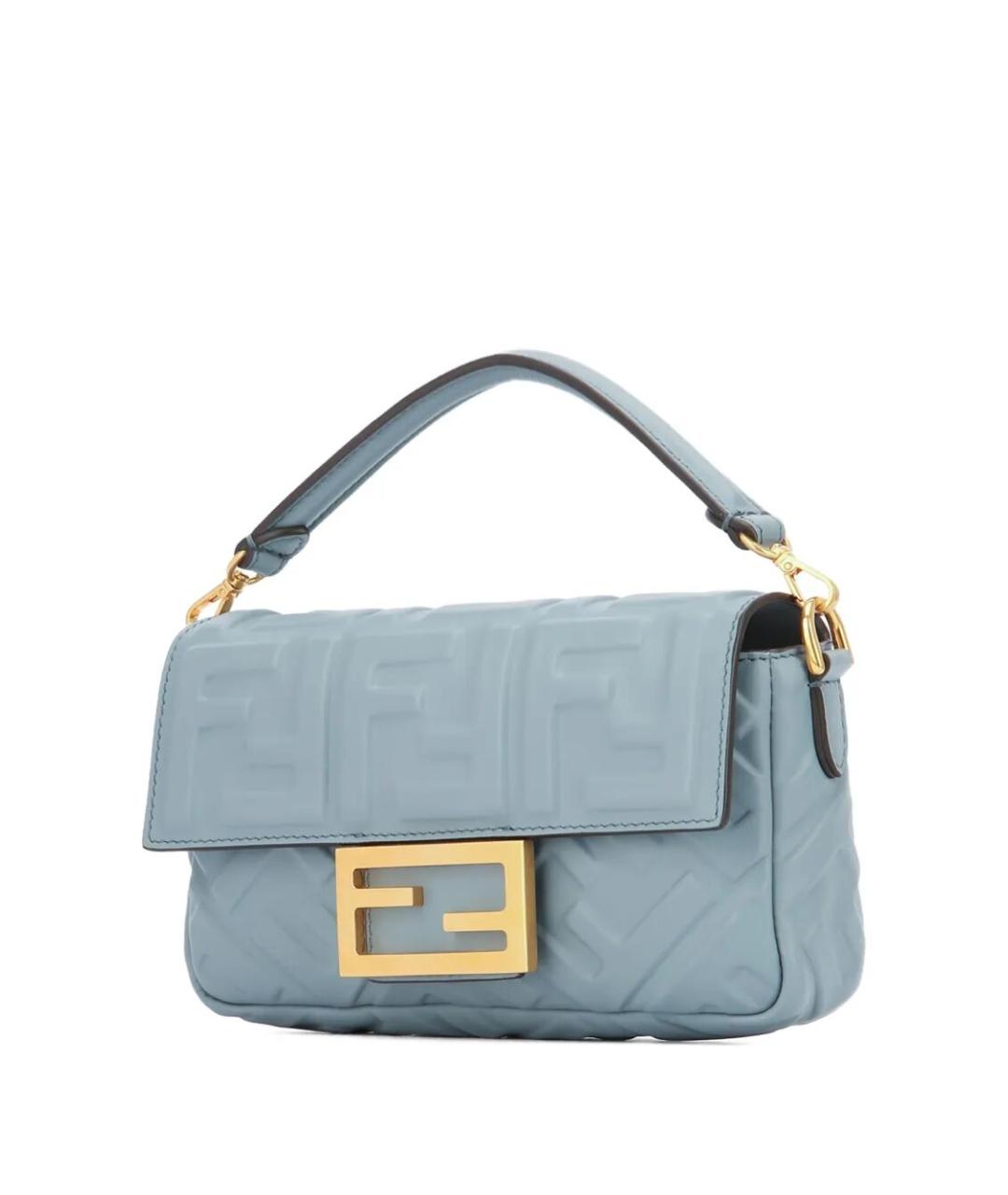 FENDI Голубая кожаная сумка через плечо, фото 3