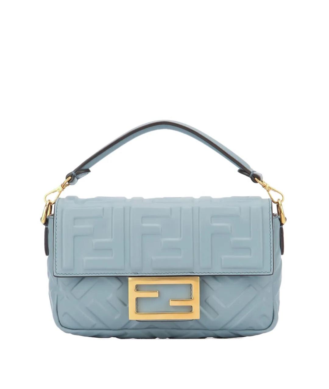 FENDI Голубая кожаная сумка через плечо, фото 1