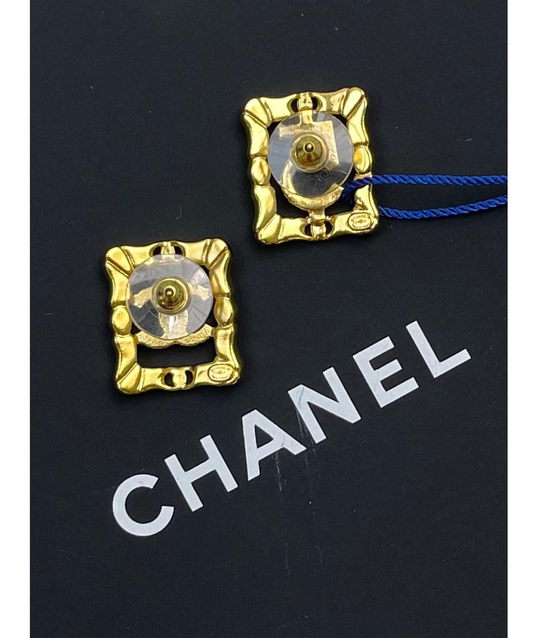 CHANEL Золотые металлические серьги, фото 2